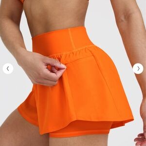 Oner Active Unified Double Layer Shorts 5" Flame Orange Size XXL
